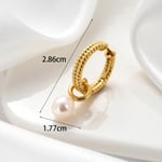 Gold color / 1 Piece Simple Series Classic Geometric Copper  Gold Color Material Artificial Pearl Women's Dangle Earrings 